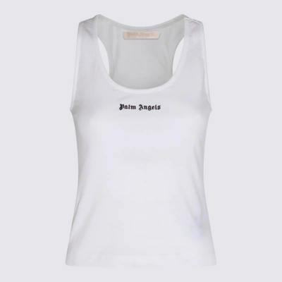 Shop Palm Angels White And Black Cotton Tank Top