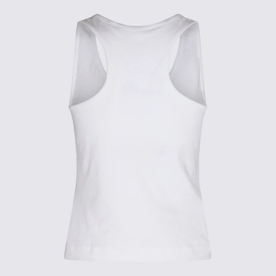 Shop Palm Angels White And Black Cotton Tank Top