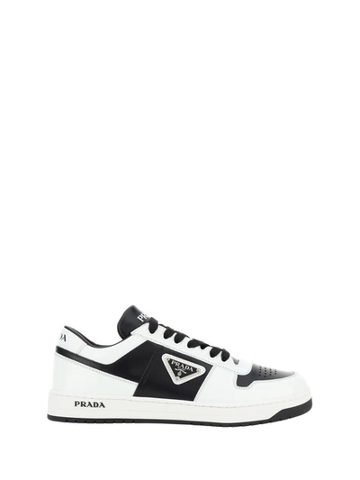 Shop Prada Sneakers In Nero+bianco