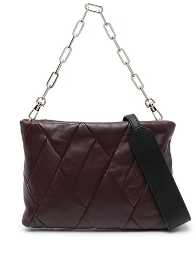 Shop Reco Cubo Leather Satchel Bag In Vino