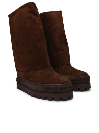 Shop Casadei Reindeer Boots In Brown Suede Leather