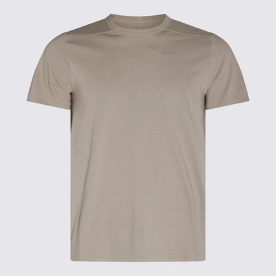 Shop Rick Owens Grey Cotton T-shirt In Pearl