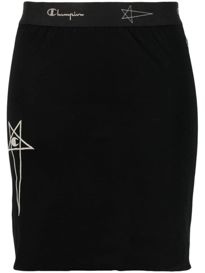 Shop Rick Owens X Champion Elasticated Logo-waistband Skirt In Black