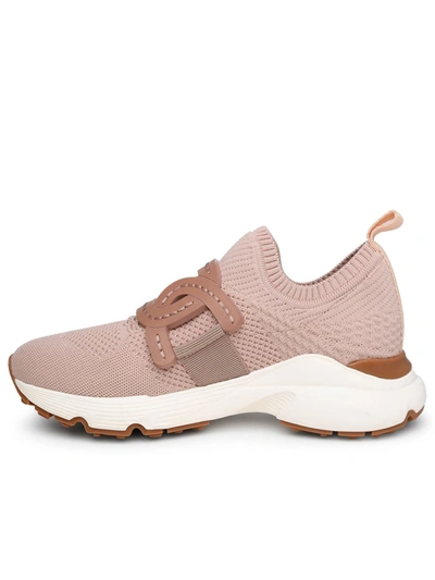 Shop Tod's Rose Fabric Sneakers In Pink
