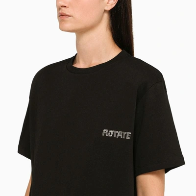 Shop Rotate Birger Christensen Crew-neck T-shirt With Logo In Black
