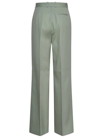 Shop Lanvin Sage Green Wool Pants