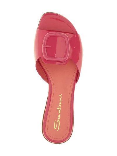 Shop Santoni 'apricot' Sandals In Fuchsia
