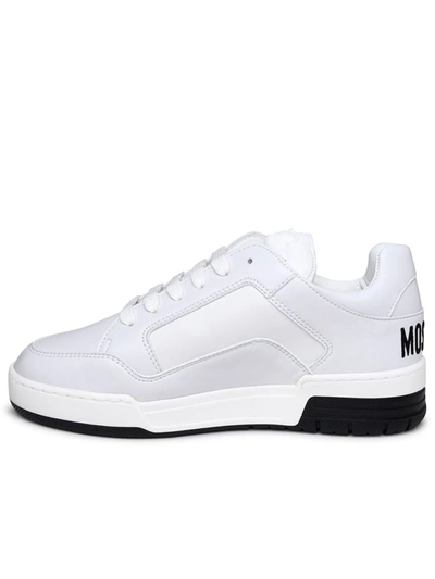 Shop Moschino Kevin40 White Leather Sneakers
