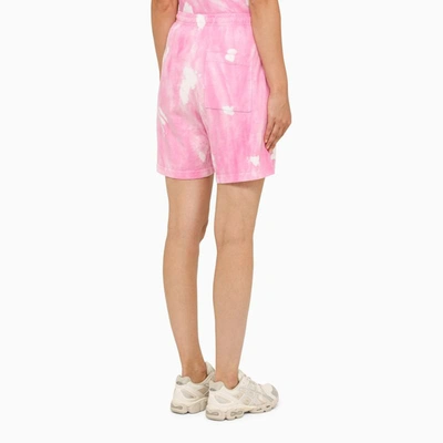 Shop Sporty And Rich Sporty & Rich Fuchsia/white Tie-dye Shorts In Pink
