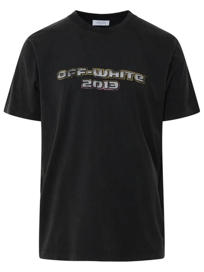 Shop Off-white Grey Cotton T-shirt In Black