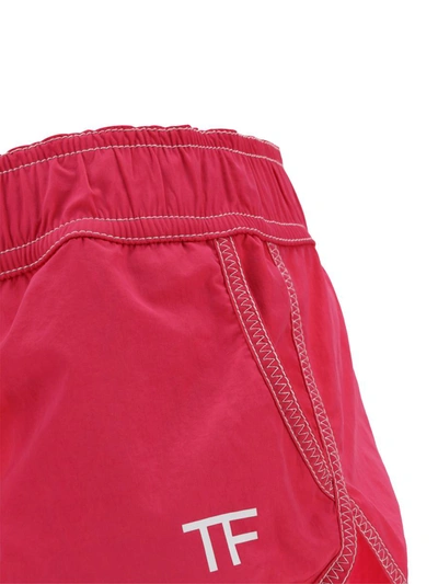 Tom Ford Logo Nylon Shorts Bermuda And Short Fuchsia In Pink