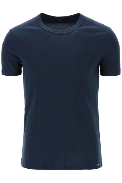 Shop Tom Ford Crew-neck T-shirt In Blue