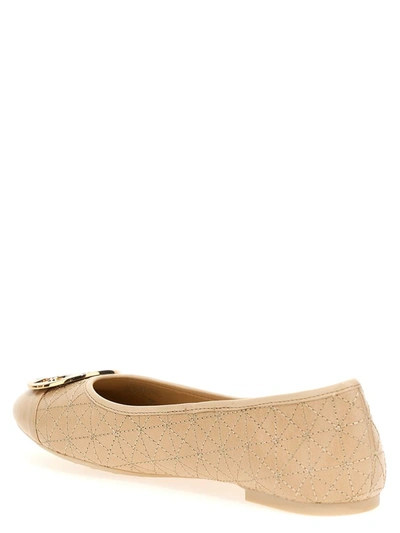 Shop Tory Burch 'claire Quilted' Ballet Flats In Beige