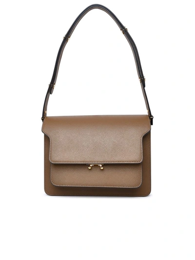 Shop Marni Trunk Bag In Brown Leather