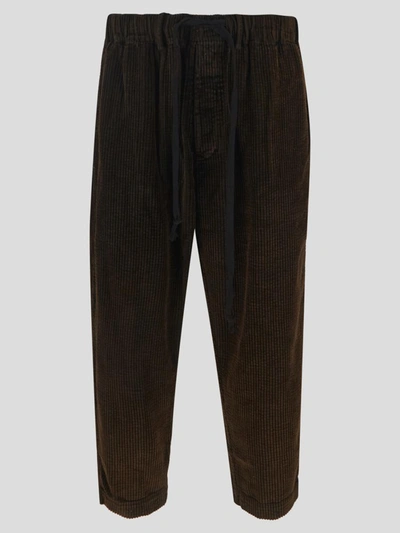 Shop Uma Wang Corduroy Trousers In Brown