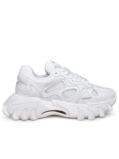 Shop Balmain White Fabric Sneakers