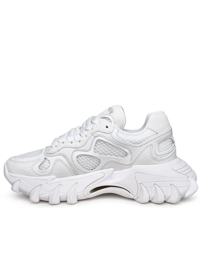 Shop Balmain White Fabric Sneakers