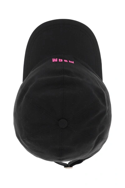 Shop Msgm Fluo Logo Baseball Cap In Black