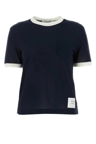 Shop Thom Browne T-shirt In Navy