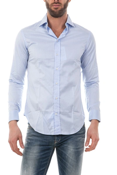 Shop Armani Collezioni Shirt In Light Blue