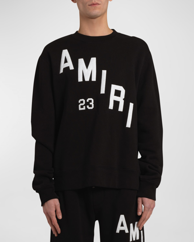 Shop Amiri Boy's Logo-print Sweatshirt In Black