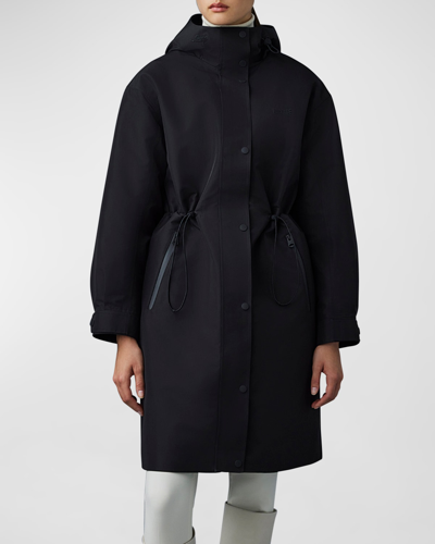 Shop Mackage Breer-city Long 2-in-1 Rain Parka With Removable Liner In Black