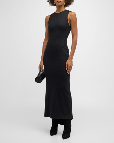 Shop Alice And Olivia Delora Sleeveless Wool Maxi Dress In Black