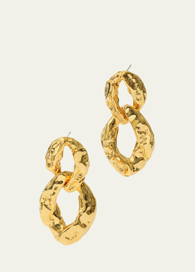 Shop Alexis Bittar Brut Golden Double Link Earrings