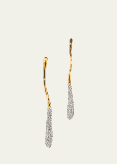Shop Alexis Bittar Solanales Linear Crystal Earrings In Gold