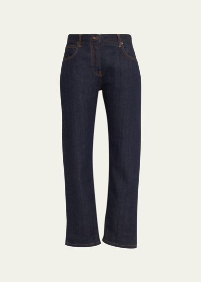 The Row Riaco Mid-rise Slim-leg Jeans In Indigo