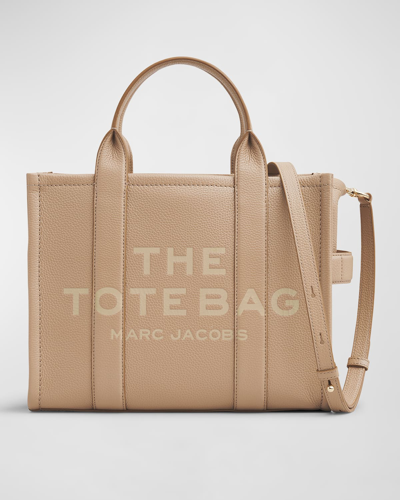 Shop Marc Jacobs The Leather Medium Tote Bag In Camel