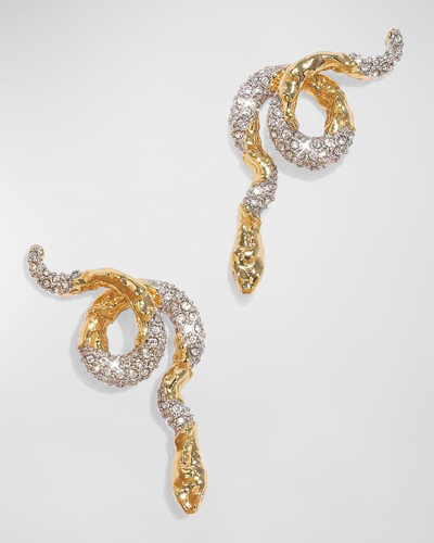 Shop Alexis Bittar Crystal Serpent Crawler Earrings In Gold