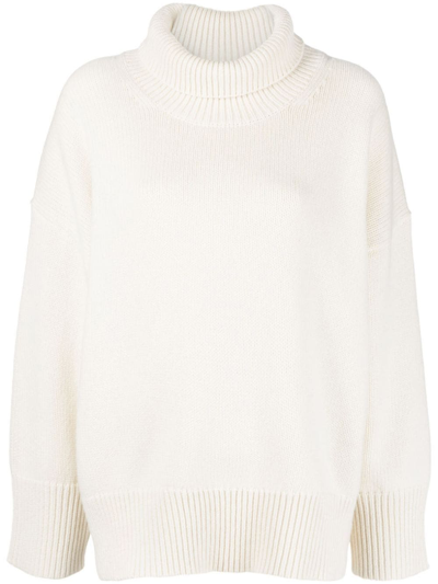 Shop Chloé Cashmere Roll-neck Sweater In Neutrals
