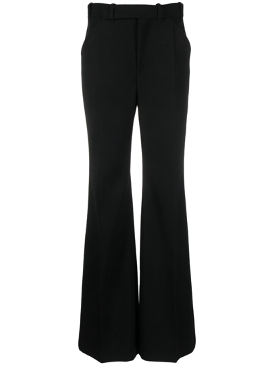 Shop Chloé Wide-leg Wool Trousers In Black
