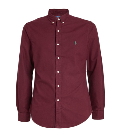 Shop Polo Ralph Lauren Cotton Button-down Shirt In Burgundy