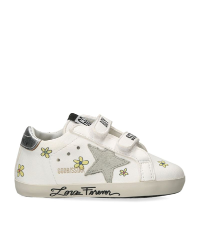 Shop Golden Goose Leather Baby School Sneakers In White
