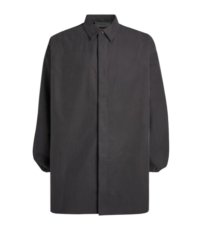 Shop Essentials Fear Of God  Cotton-blend Overshirt In Black