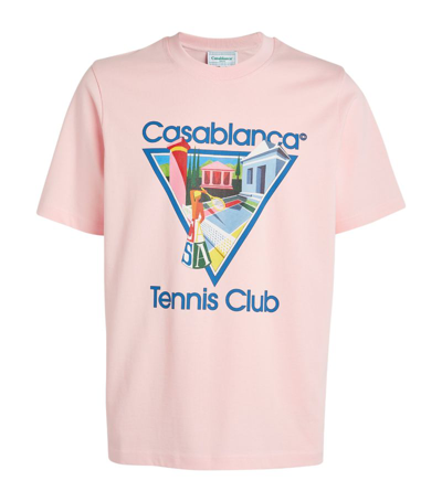 Shop Casablanca Organic Cotton Graphic Print T-shirt In Pink
