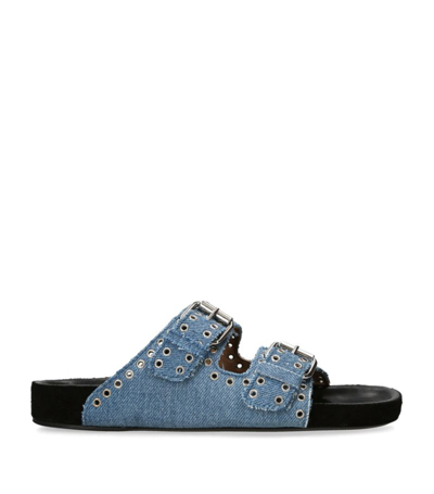 Shop Isabel Marant Denim Lennyo Sandals In Blue