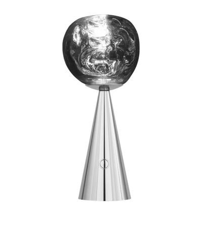 Shop Tom Dixon Portable Melt Table Lamp In Silver