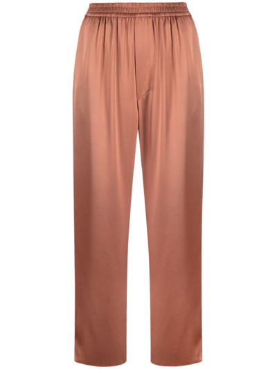 Shop Nanushka Brown Odessa Straight-leg Trousers In Orange