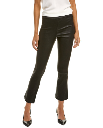 Shop Theory Slim Kick Leather Pant In Black