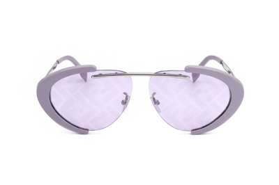 Shop Fendi Eyewear Oval Frame Sunglasses In Purple