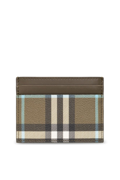 Shop Burberry Checked Card Holder In Multi