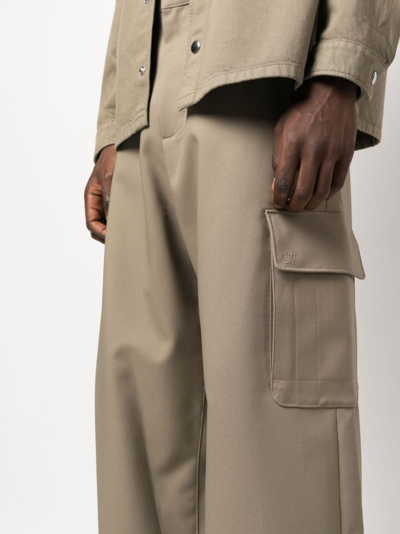 Off-white Wide-legged Cargo Pants With Ample Leg