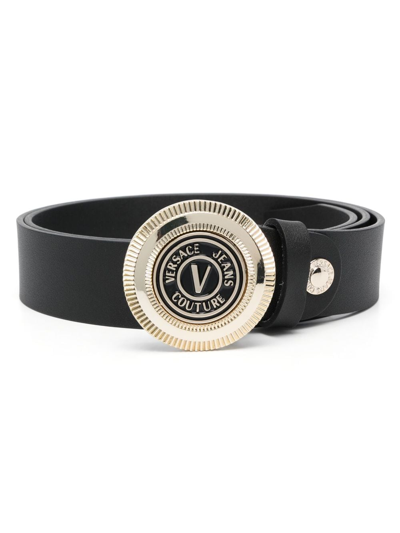 Shop Versace Jeans Couture Leather Belt With Logo