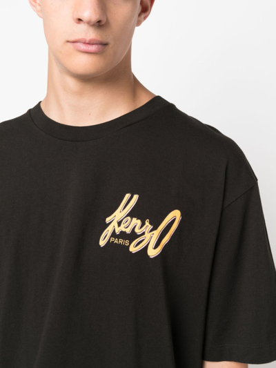 Shop Kenzo Archive Oversize Logo Cotton T-shirt In Black