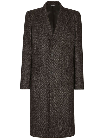 Shop Dolce & Gabbana Wool Single-breasted Coat In Grey