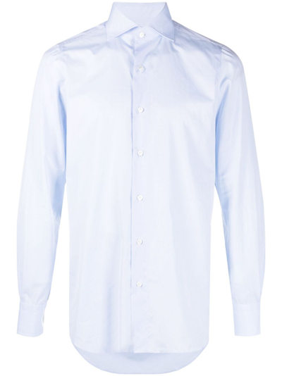 Shop Finamore 1925 Cotton Shirt In Blue