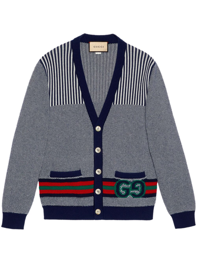 Shop Gucci Wool Cardigan With Gg